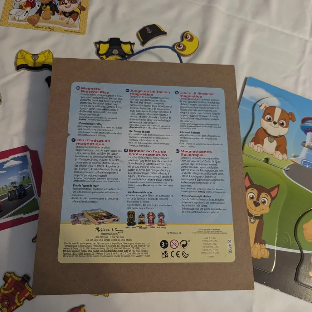 Paw Patrol Puzzle, by Melissa & Doug, and a plush Chase